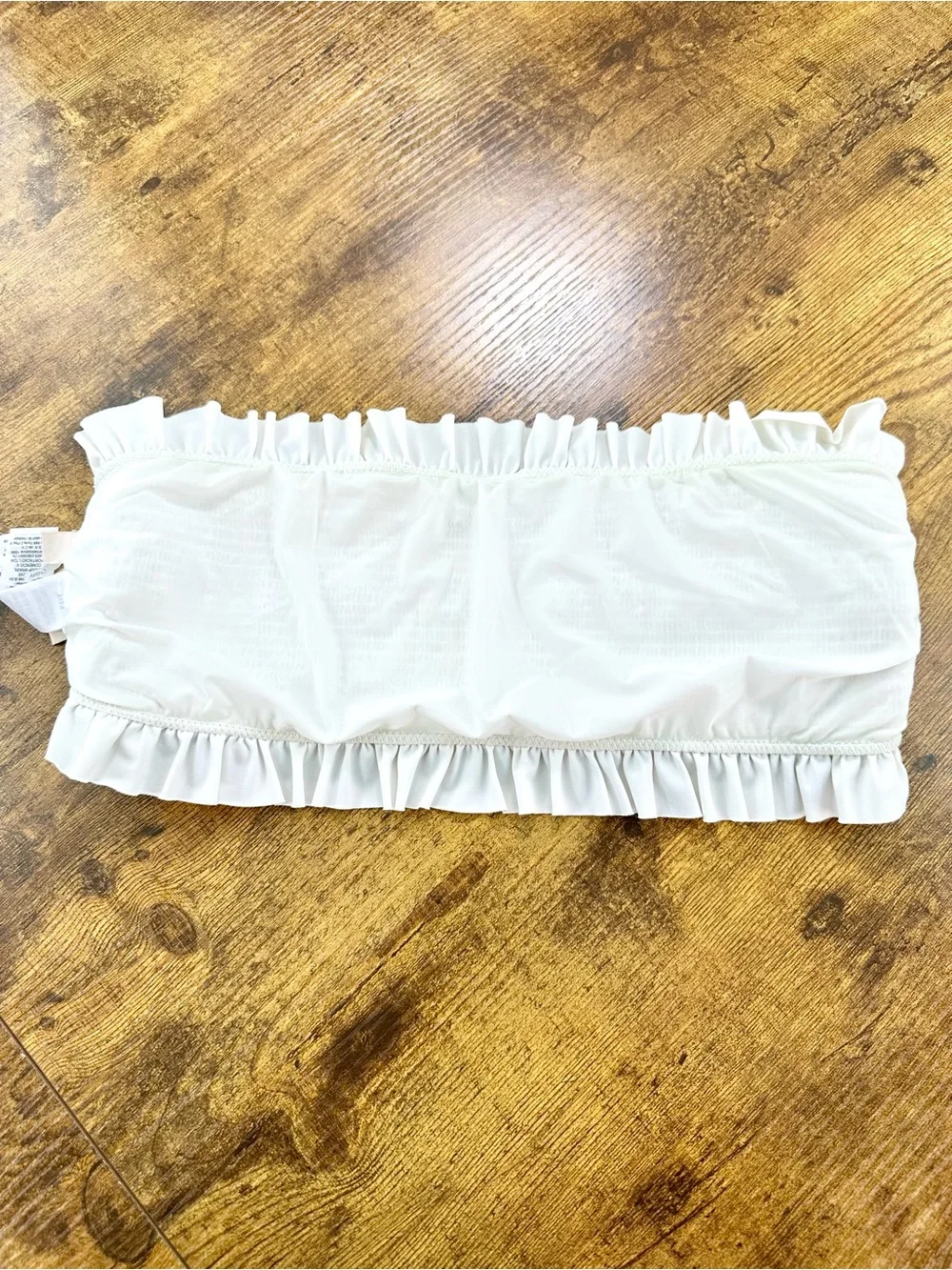 Tory Burch Costa Smocked Bandeau Bikini Top, Crop Top, Small